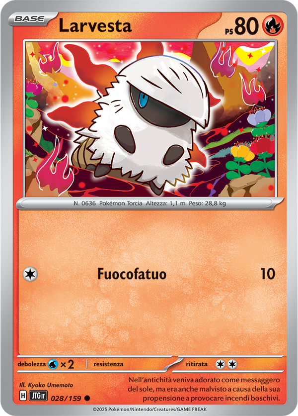 Larvesta 028/159 Reverse Holo - ITA - Near Mint - Scarlatto e Violetto - Avventure Insieme - Carta Pokemon