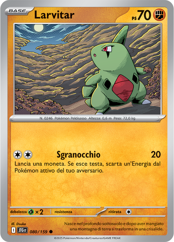 Larvitar 080/159 - ITA - Near Mint - Scarlatto e Violetto - Avventure Insieme - Carta Pokemon