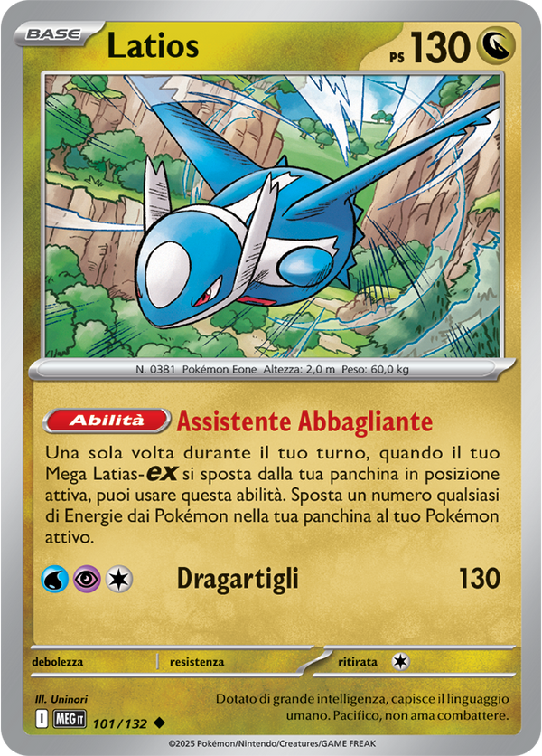 Latios MEG 101/132 - ITA - Near Mint - Megaevoluzione - Carta Pokemon