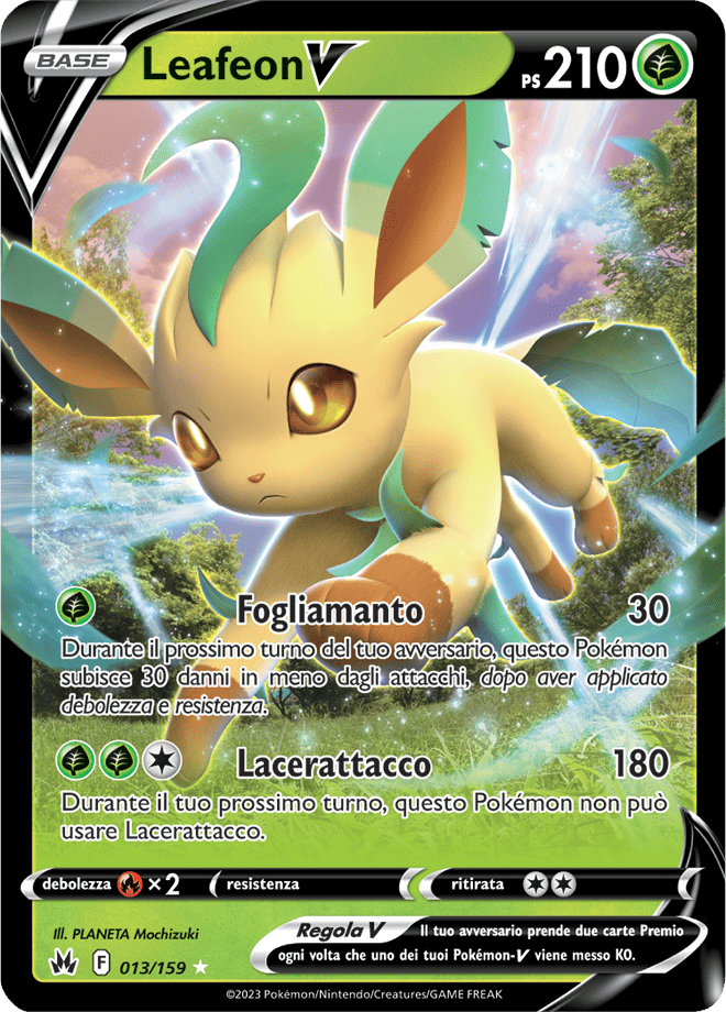 Leafeon V 013/159 - ITA - Mint - Spada e Scudo - Zenit Regale - Carta Pokemon