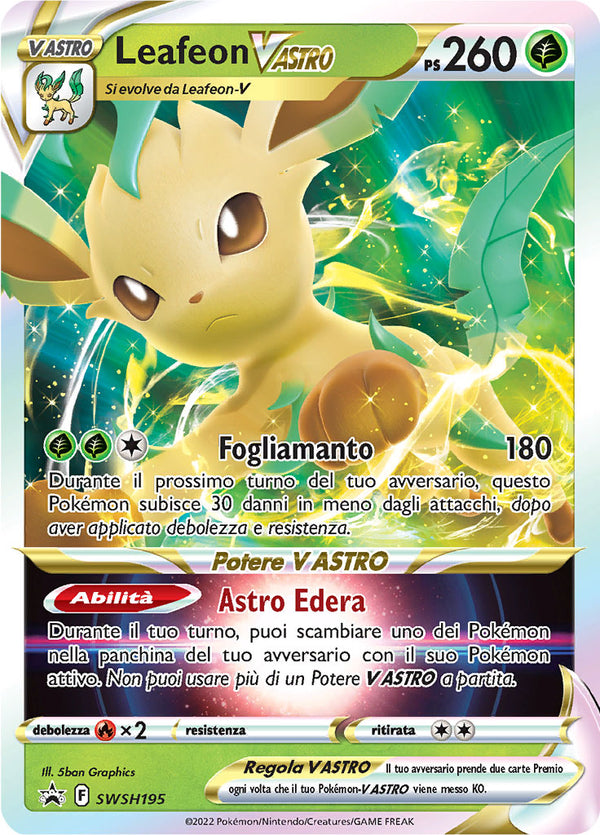Leafeon-V Astro SWSH195 - ITA - Near Mint - Promo Spada e Scudo - Carta Pokemon