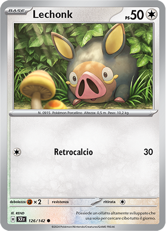 Lechonk 126/142 Reverse Holo - ITA - Near Mint - Scarlatto e Violetto - Corona Astrale - Carta Pokemon