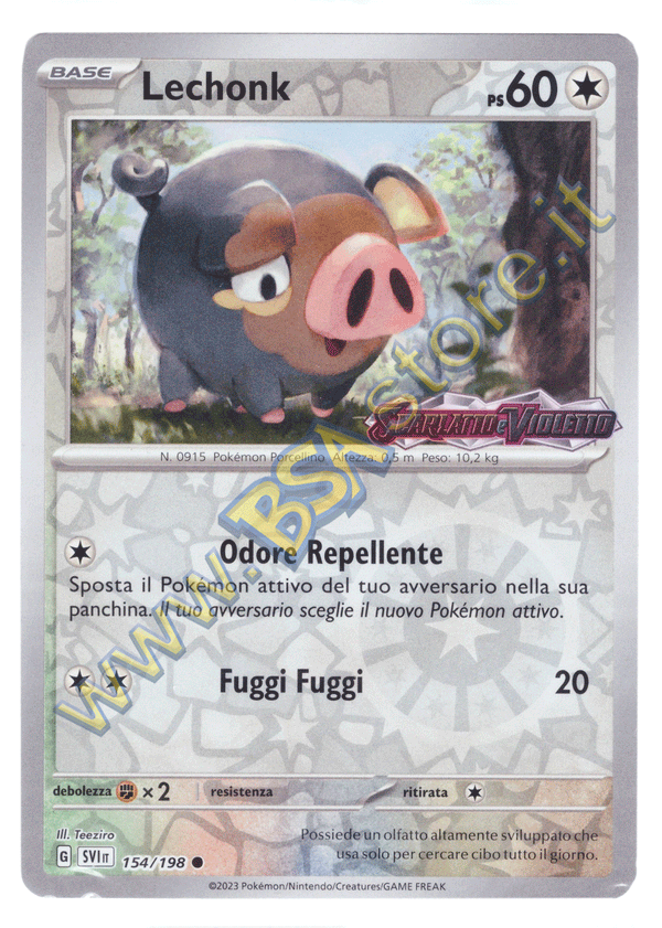 Lechonk 154/198 Promo Reverse Holo - ITA - Near Mint - Scarlatto e Violetto - Carta Pokemon