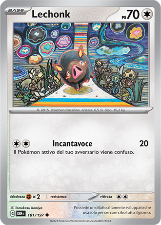 Lechonk 181/197 - ITA - Near Mint - Scarlatto e Violetto - Ossidiana Infuocata - Carta Pokemon