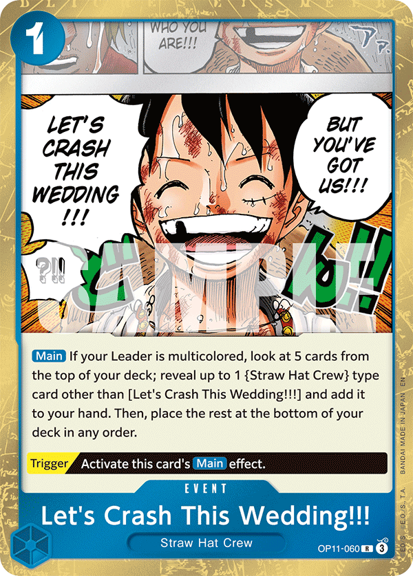 Let's Crash This Wedding!!! OP11-060 - Event Blu Rare - Near Mint - A Fist of Divine Speed - Carta One Piece Card Game