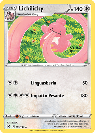 Lickilicky 139/196 - ITA - Near Mint - Spada e Scudo - Origine Perduta - Carta Pokemon