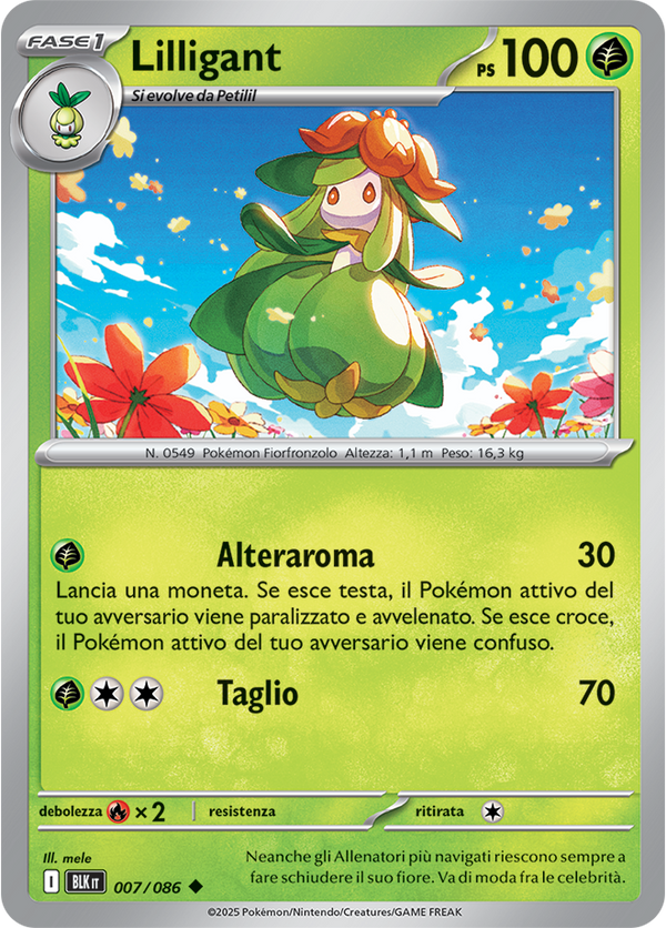 024Lilligant BLK 007/086 Reverse Holo Poke Ball - ITA - Near Mint - Scarlatto e Violetto - Luce Nera - Carta Pokemon