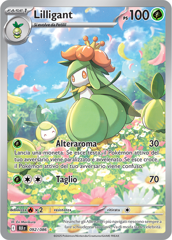 324Lilligant BLK 092/086 - ITA - Near Mint - Scarlatto e Violetto - Luce Nera - Carta Pokemon