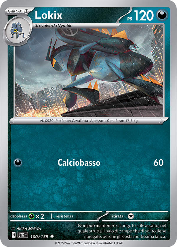 Lokix JTG 100/159 Reverse Holo - ITA - Near Mint - Scarlatto e Violetto - Avventure Insieme - Carta Pokemon