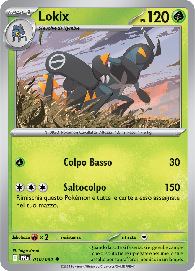 Lokix PFL 010/094 Reverse Holo - ITA - Near Mint - Megaevoluzione - Fiamme Spettrali - Carta Pokemon