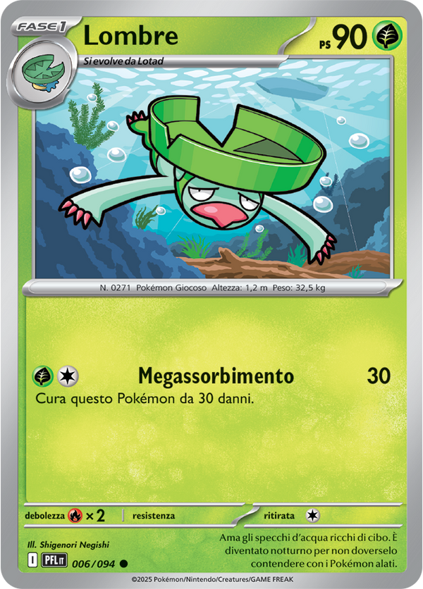 Lombre PFL 006/094 Reverse Holo - ITA - Near Mint - Megaevoluzione - Fiamme Spettrali - Carta Pokemon