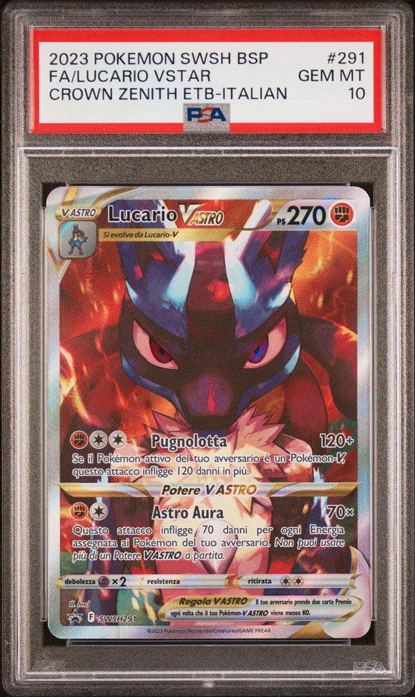 Lucario V Astro SWSH291 - ITA - Mint - Gradata PSA 10 - Promo Spada e Scudo - Carta Pokemon