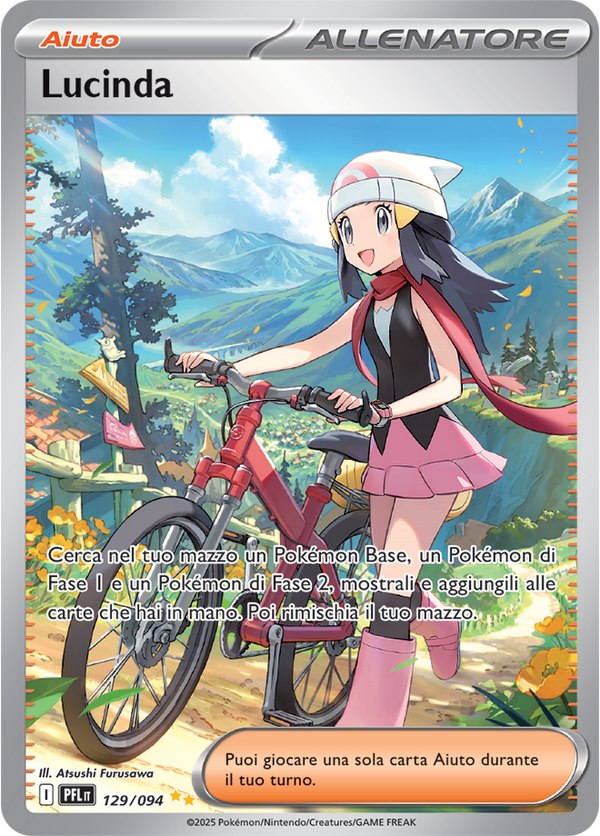Lucinda PFL 129/094 Alternative Art - ITA - Near Mint - Megaevoluzione - Fiamme Spettrali - Carta Pokemon