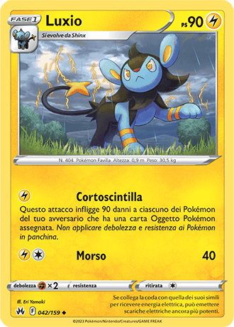 Luxio 042/159 - ITA - Near Mint - Spada e Scudo - Zenit Regale - Carta Pokemon
