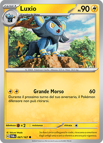 Luxio 067/167 Reverse Holo Comune - ITA - Near Mint - Scarlatto e Violetto - Crepuscolo Mascherato - Carta Pokemon