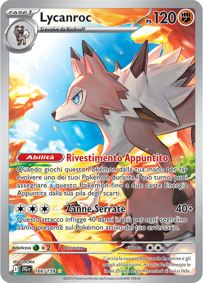 Lycanroc 166/159 - ITA - Near Mint - Scarlatto e Violetto - Avventure Insieme - Carta Pokemon