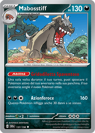 Mabosstiff 137/198 Reverse Holo - ITA - Near Mint - Scarlatto e Violetto - Carta Pokemon