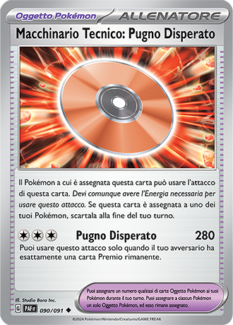 Macchinario Tecnico: Pugno Disperato 090/091 Reverse Holo - ITA - Mint - Scarlatto e Violetto - Destino di Paldea - Carta Pokemon
