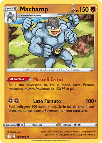 Machamp 088/196 Reverse Holo - ITA - Near Mint - Spada e Scudo - Origine Perduta - Carta Pokemon