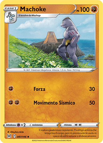 Machoke 087/196 Reverse Holo - ITA - Near Mint - Spada e Scudo - Origine Perduta - Carta Pokemon