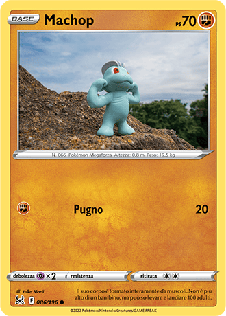 Machop 086/196 Reverse Holo - ITA - Near Mint - Spada e Scudo - Origine Perduta - Carta Pokemon