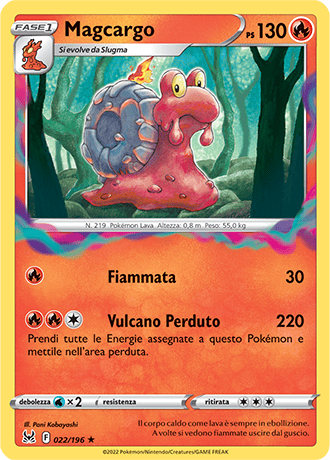 Magcargo 022/196 Reverse Holo - ITA - Near Mint - Spada e Scudo - Origine Perduta - Carta Pokemon