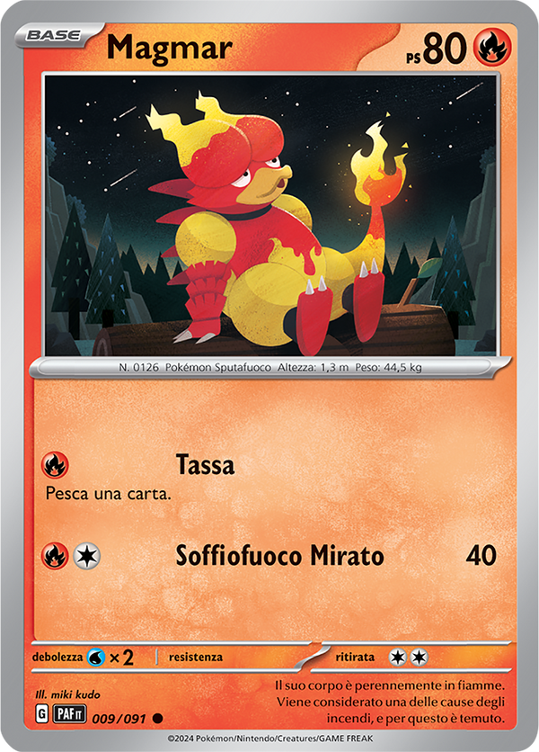 Magmar 009/091 - ITA - Near Mint - Scarlatto e Violetto - Destino di Paldea - Carta Pokemon