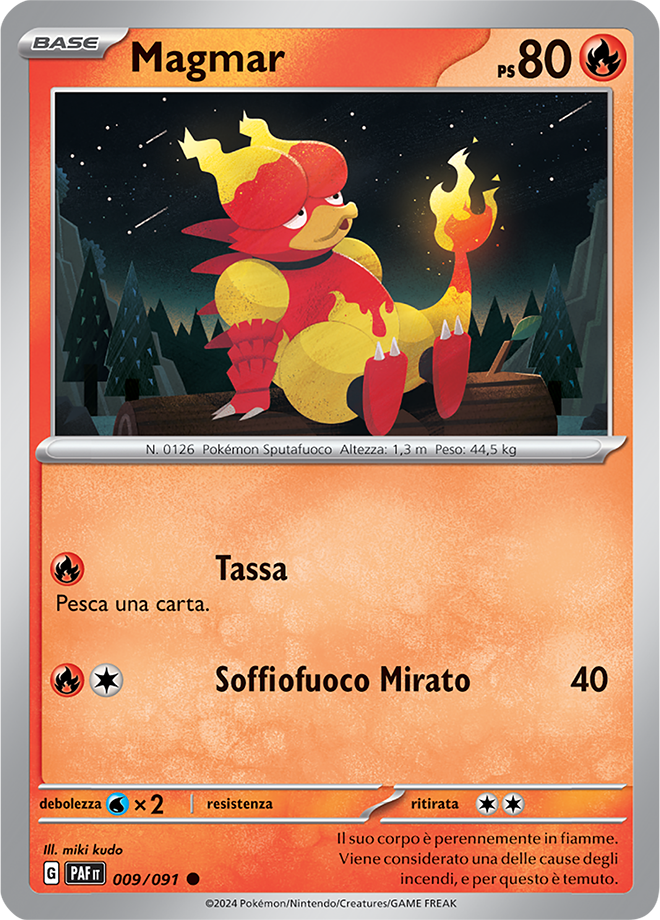 Magmar 009/091 - ITA - Mint - Scarlatto e Violetto - Destino di Paldea - Carta Pokemon