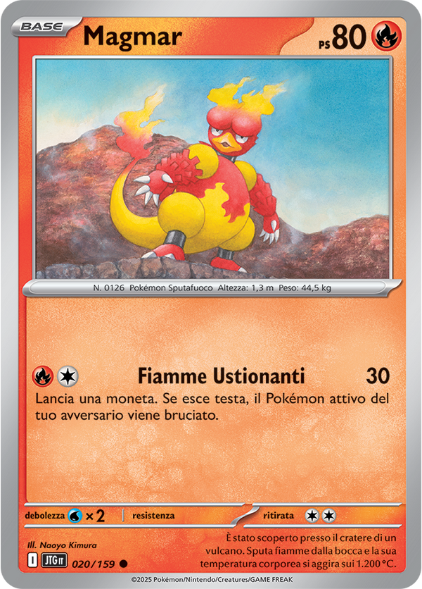 Magmar 020/159 Reverse Holo - ITA - Near Mint - Scarlatto e Violetto - Avventure Insieme - Carta Pokemon