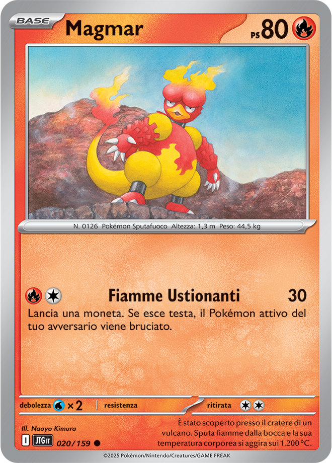 Magmar 020/159 Reverse Holo - ITA - Near Mint - Scarlatto e Violetto - Avventure Insieme - Carta Pokemon