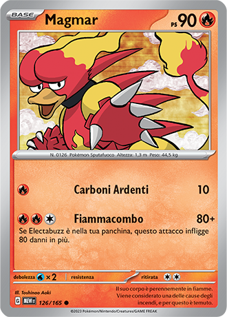 Magmar 126/165 - ITA - Near Mint - Scarlatto e Violetto - 151 - Carta Pokemon