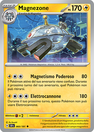 Magnezone 060/191 Reverse Holo - ITA - Near Mint - Scarlatto e Violetto - Scintille Folgoranti - Carta Pokemon