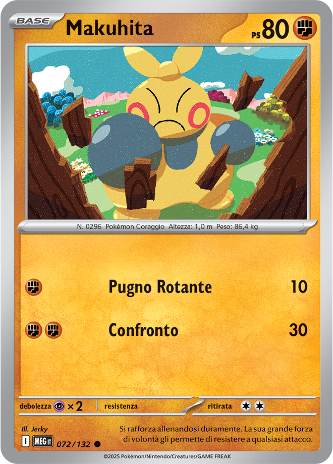 Makuhita MEG 072/132 - ITA - Near Mint - Megaevoluzione - Carta Pokemon