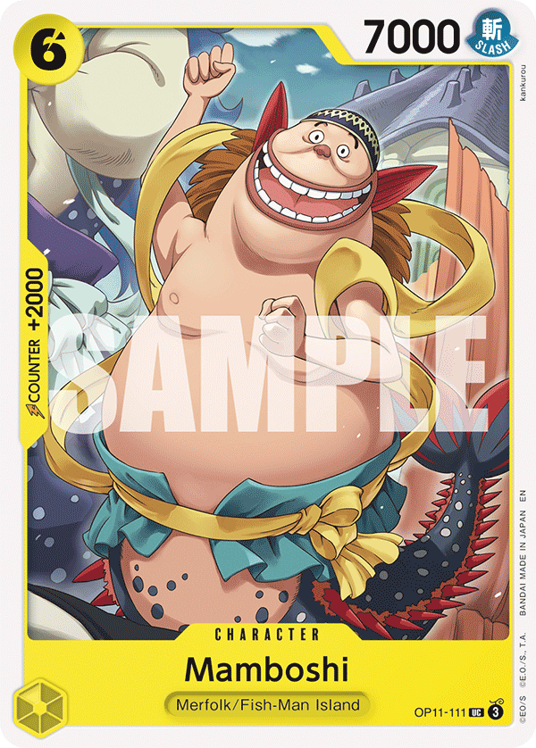 Mamboshi OP11-111 - Character Giallo Uncommon - Near Mint - A Fist of Divine Speed - Carta One Piece Card Game