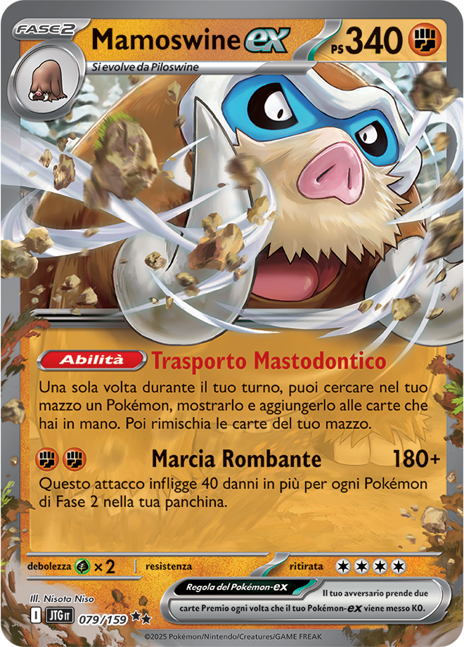 Mamoswine-ex JTG 079/159 - ITA - Near Mint - Scarlatto e Violetto - Avventure Insieme - Carta Pokemon