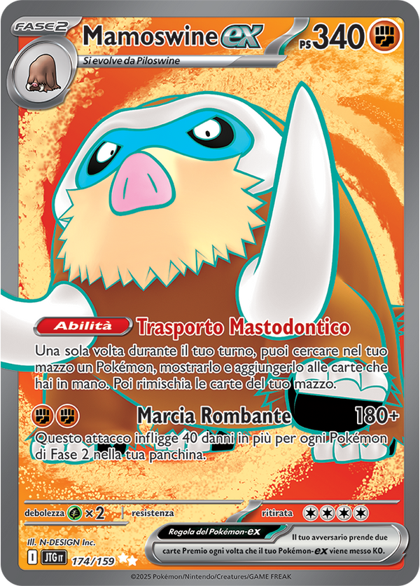 Mamoswine-ex 174/159 Full Art - ITA - Near Mint - Scarlatto e Violetto - Avventure Insieme - Carta Pokemon