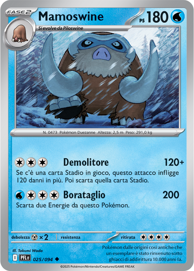 Mamoswine PFL 025/094 - ITA - Near Mint - Megaevoluzione - Fiamme Spettrali - Carta Pokemon