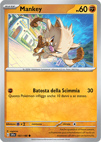 Mankey 107/198 Reverse Holo - ITA - Near Mint - Scarlatto e Violetto - Carta Pokemon