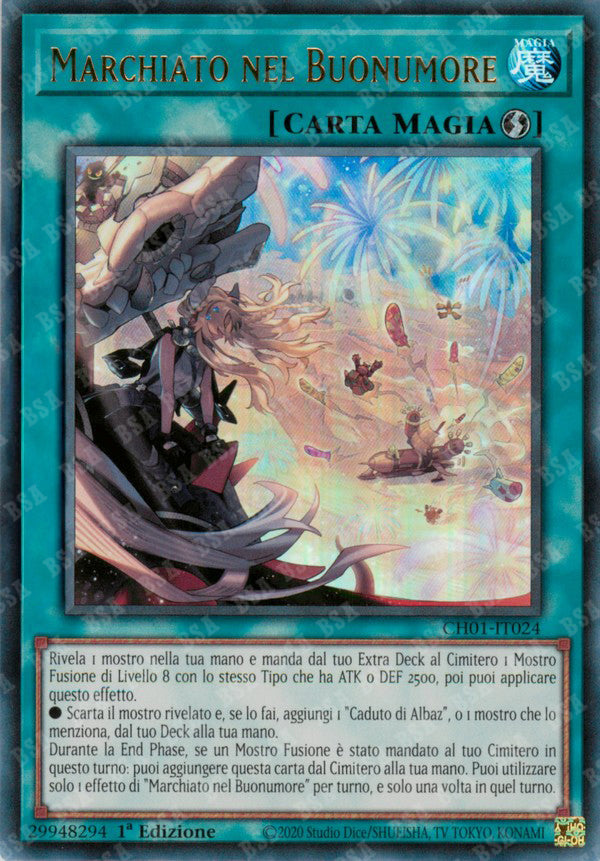 Marchiato nel Buonumore CH01-IT024 Ultra Rare - 1a Edizione - ITA - Near Mint - I Deck delle Cronache: il Caduto & la Virtuosa - Carta Yu-Gi-Oh!