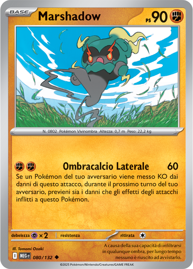 Marshadow MEG 080/132 Reverse Holo - ITA - Near Mint - Megaevoluzione - Carta Pokemon