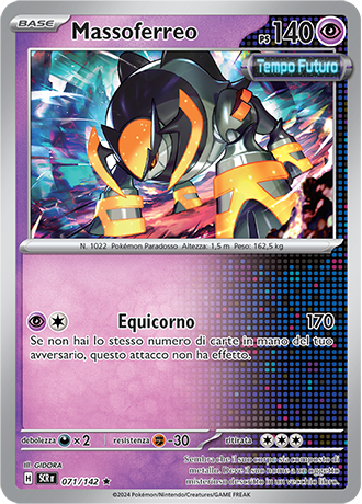 Massoferreo 071/142 Holo - ITA - Near Mint - Scarlatto e Violetto - Corona Astrale - Carta Pokemon