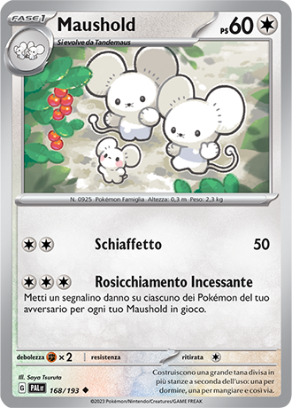 Maushold 168/193 Reverse Holo - ITA - Near Mint - Scarlatto e Violetto - Evoluzioni a Paldea - Carta Pokemon