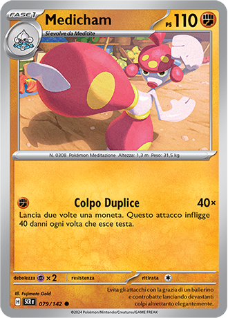 Medicham 079/142 Reverse Holo - ITA - Near Mint - Scarlatto e Violetto - Corona Astrale - Carta Pokemon