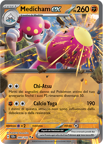 Medicham-ex 080/142 - ITA - Near Mint - Scarlatto e Violetto - Corona Astrale - Carta Pokemon