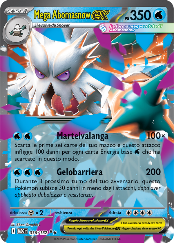 Mega Abomasnow-ex MEG 036/132 - ITA - Near Mint - Megaevoluzione - Carta Pokemon