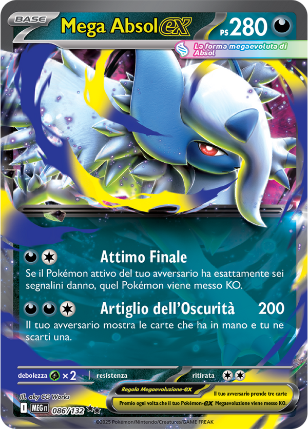 Mega Absol-ex MEG 086/132 - ITA - Near Mint - Megaevoluzione - Carta Pokemon