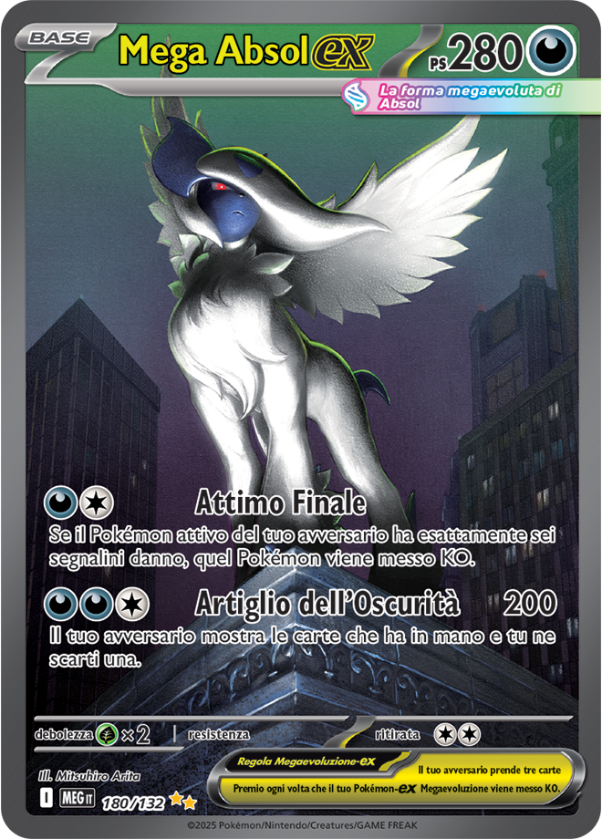 Mega Absol-ex MEG 180/132 Alternative Art - ITA - Near Mint - Megaevoluzione - Carta Pokemon