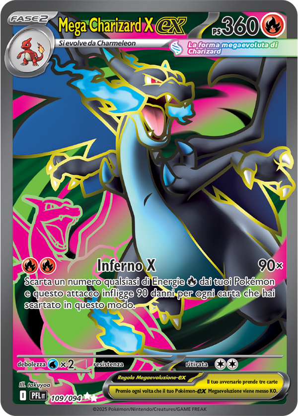 Mega Charizard X-ex PFL 109/094 - ITA - Near Mint - Megaevoluzione - Fiamme Spettrali - Carta Pokemon