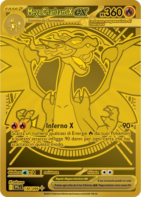 Mega Charizard X-ex PFL 130/094 Iper Mega - ITA - Near Mint - Megaevoluzione - Fiamme Spettrali - Carta Pokemon