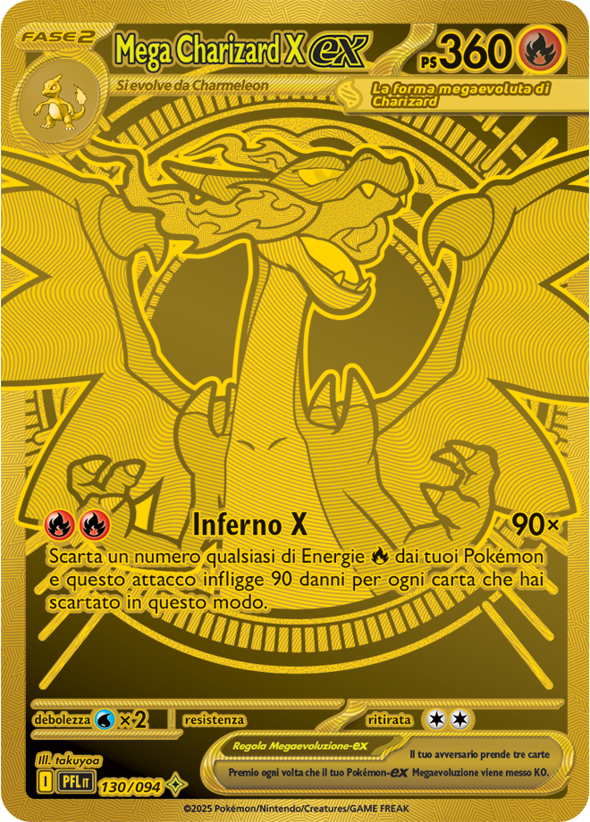 Mega Charizard X-ex PFL 130/094 Iper Mega - ITA - Near Mint - Megaevoluzione - Fiamme Spettrali - Carta Pokemon